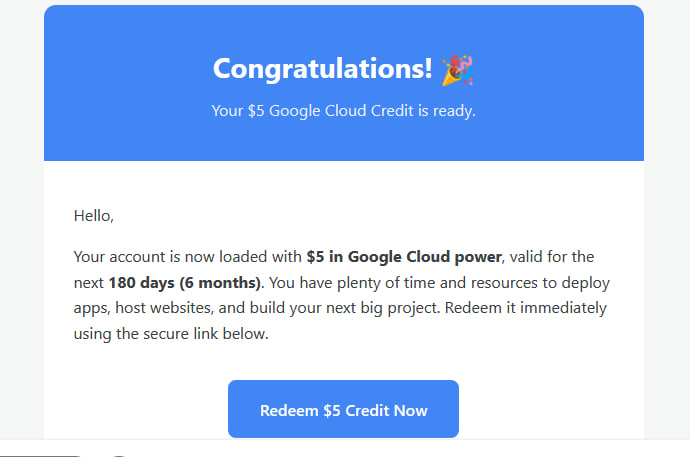 Credit details page with redeem button